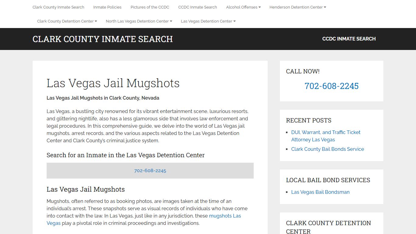 Las Vegas Jail Mugshots - Clark County Inmate Search